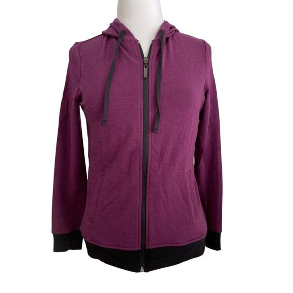 Karma Womens active Hooded Zip-Up Jacket Small soft rayon, spandex &cotton Blend - Picture 1 of 15